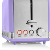 Swan Retro 2 Dilimli Ekmek Kızartma Makinesi Mor